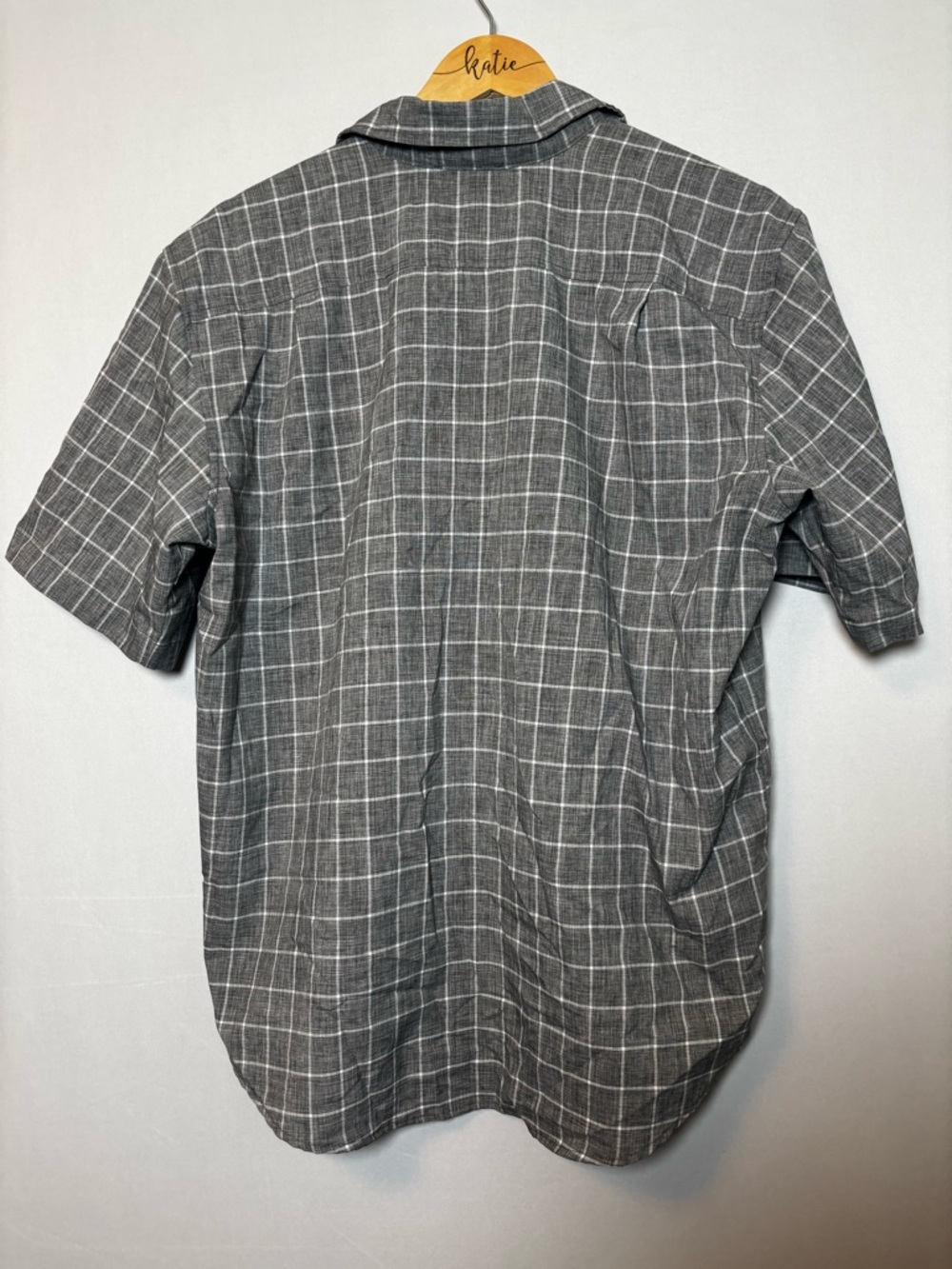 ORVIS Classic Collection Mens Shirt L Gray Plaid Short Sleeve Button Up Pocket - Picture 5 of 5